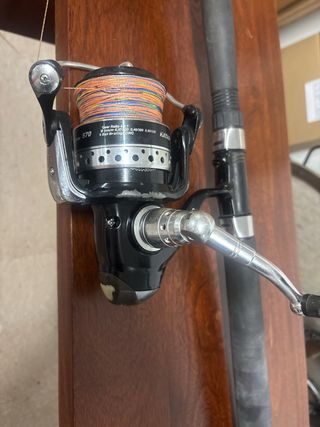 Caña de pescar con carrete