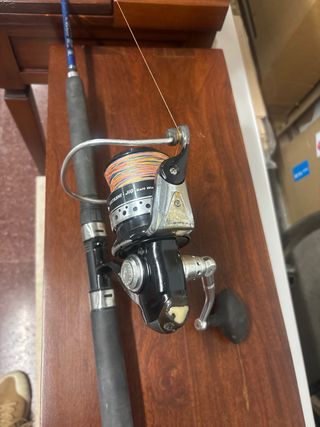 Caña de pescar con carrete