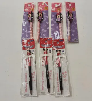 7 Bolígrafos Mickey y Minnie Mouse Disney