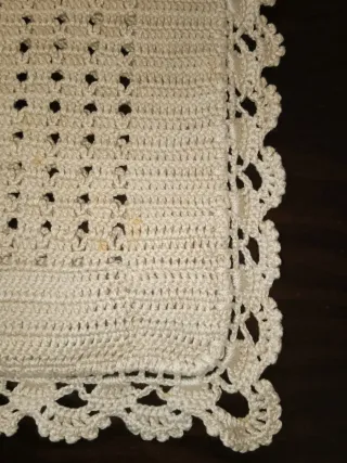 Bolsa ganchillo beige 35x50 cm