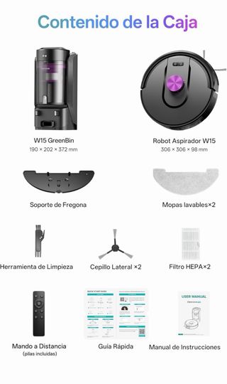 Robot Aspirador y Fregasuelos Cleanova W15 NUEVO