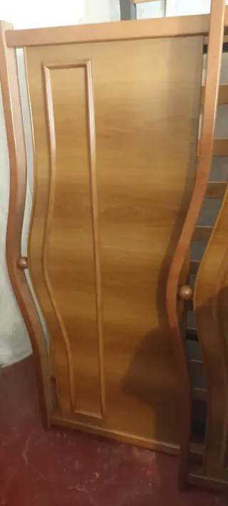 Cama + SOMIER + COLCHON 140cm Madera pino mazizo