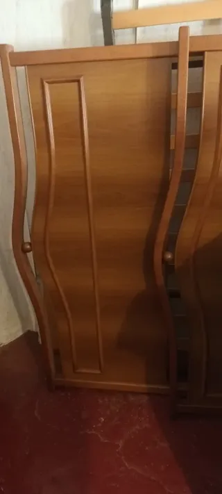 Cama + SOMIER + COLCHON 140cm Madera pino mazizo