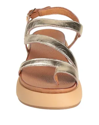 Sandalias doradas mujer