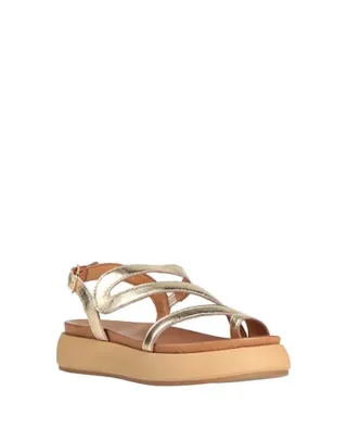 Sandalias doradas mujer