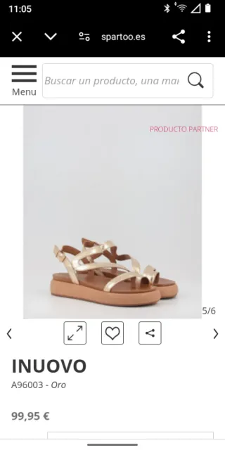 Sandalias doradas mujer