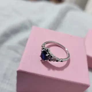 Anillo Plata 925 con Circonitas Azul