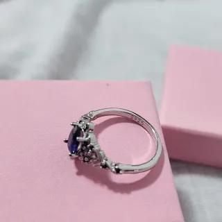 Anillo Plata 925 con Circonitas Azul