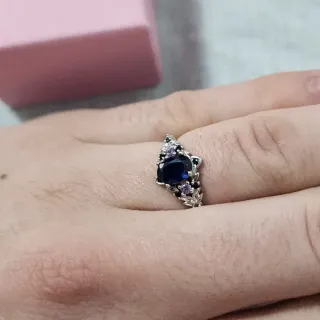 Anillo Plata 925 con Circonitas Azul