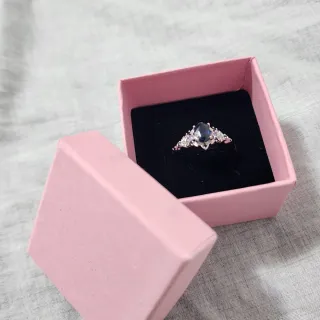 Anillo Plata 925 con Circonitas Azul