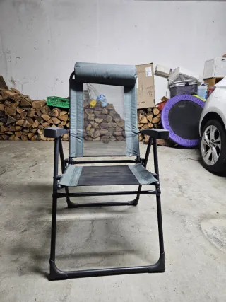 Silla Plegable Decathlon Negra, verde y Gris