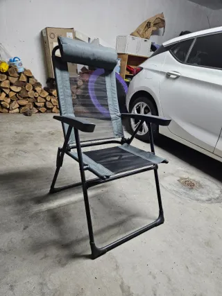 Silla Plegable Decathlon Negra, verde y Gris