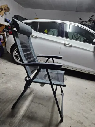 Silla Plegable Decathlon Negra, verde y Gris