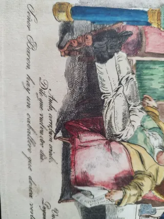 La muerte alcanza al barón. Litografía.