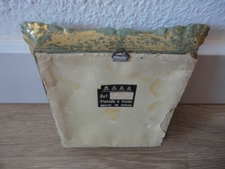 CUADRO DORADO FLORES 16x15cm