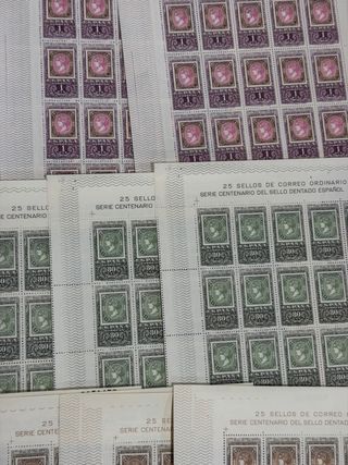 lote de 15 pliegos de sellos españoles.