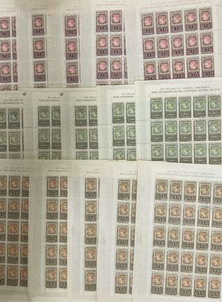 lote de 15 pliegos de sellos españoles.