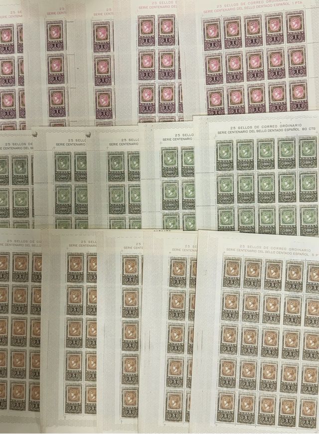 lote de 15 pliegos de sellos españoles.