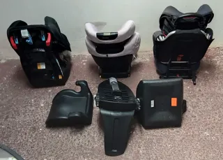 LOTE 3 SILLAS COCHE BEBÉ + BASE ISOFIX + ALZADORES