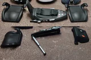 LOTE 2 SILLAS COCHE BEBÉ + BASE ISOFIX + ALZADORES