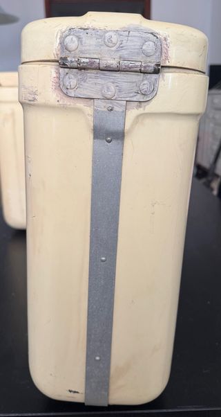 Maletas moto antiguas beige