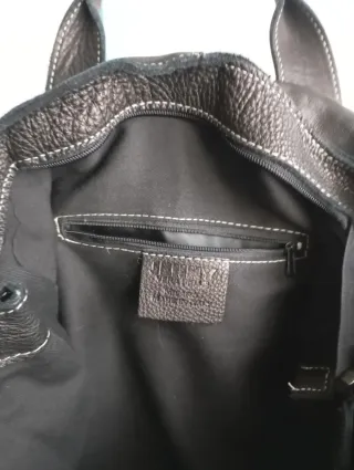 Borsa pelle e pelo nera a spalla con tracolla !