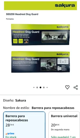 Barrera Seguridad Coche Reposacabezas