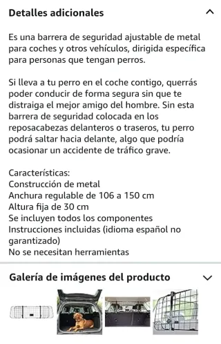 Barrera Seguridad Coche Reposacabezas