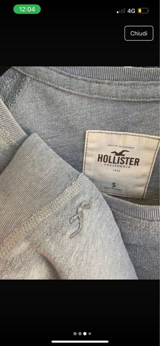 Maglia grigia Hollister in cotone taglia S