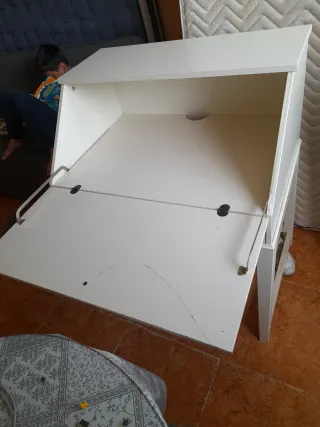 Escritorio blanco tapa abatible, vendo por no usar
