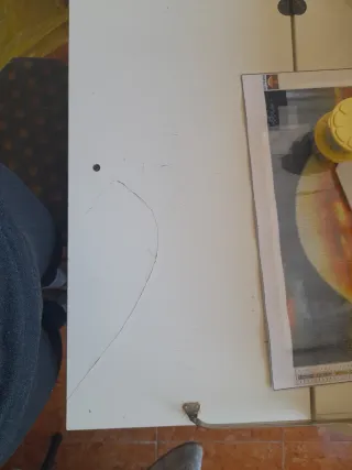 Escritorio blanco tapa abatible, vendo por no usar