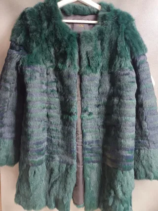 Abrigo Maje Piel Verde Multicolor