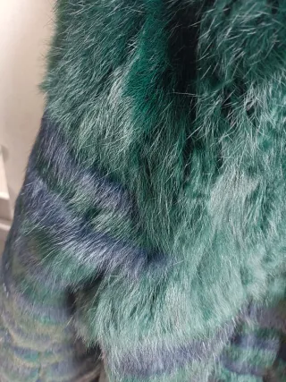 Abrigo Maje Piel Verde Multicolor