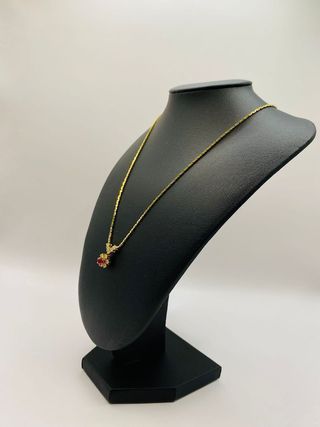 GARGANTILLA CON RUBÍ Y DIAMANTES ORO 18K