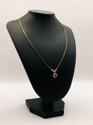 GARGANTILLA CON RUBÍ Y DIAMANTES ORO 18K
