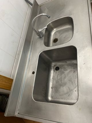 Fregadero industrial 2 senos acero inoxidable