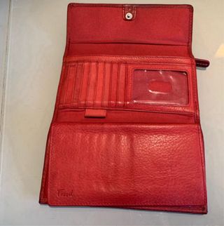Portafoglio Fossil Rosso Pelle