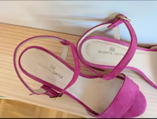 Sandalias Gloria Ortiz T.37 Rosa Fucsia Ante