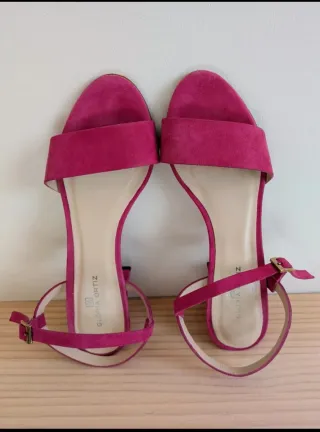 Sandalias Gloria Ortiz T.37 Rosa Fucsia Ante