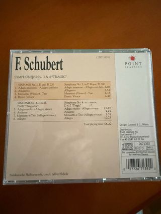 5 CDs Música Clásica: Campra, Chopin, Schubert.