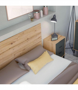 Cabecero y 2 Mesitas de Noche. Nodi/Gris Antracit