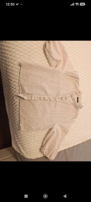 Camisa Zara Rayas Marrón Talla 40