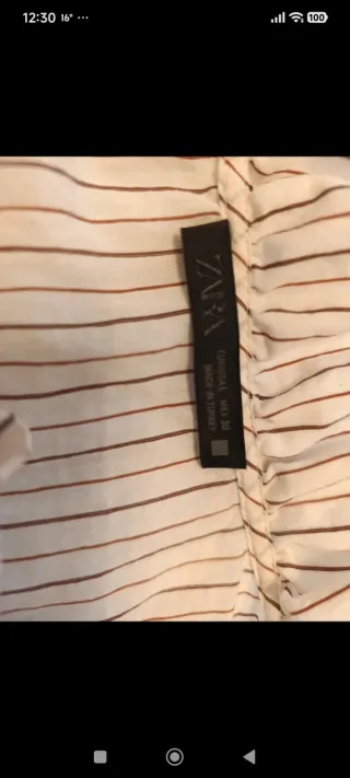 Camisa Zara Rayas Marrón Talla 40