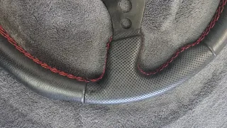 Volante deportivo cuero universal rojo