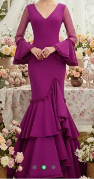 Vestido Flamenco Negro Volantes