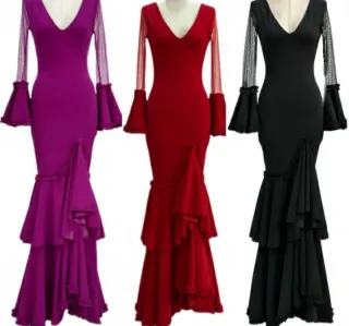 Vestido Flamenco Negro Volantes