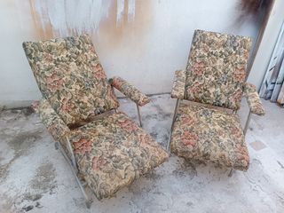 2 Sillones Reclinables Vintage Tela