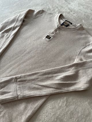 Sudadera Henley Beige Talla S