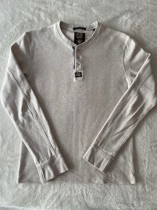 Sudadera Henley Beige Talla S