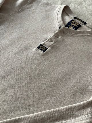 Sudadera Henley Beige Talla S